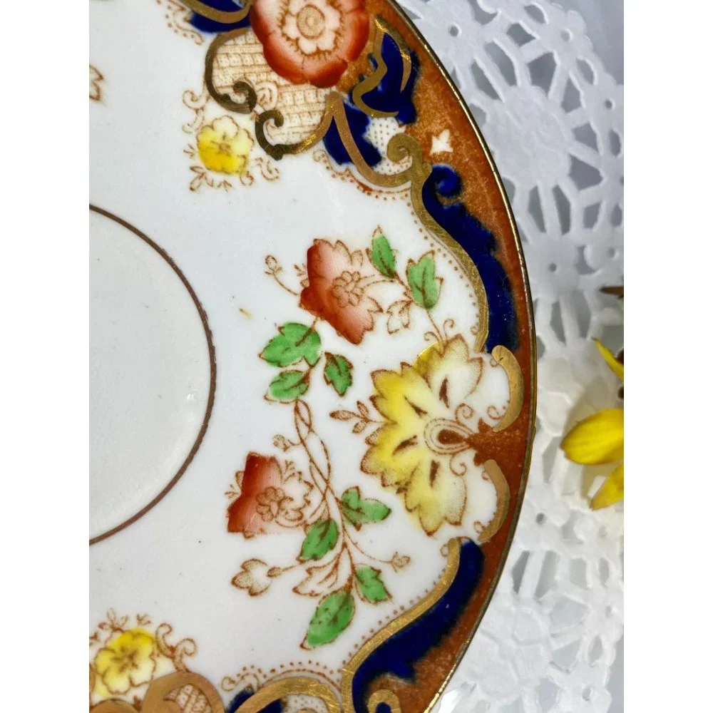 Rosina England tea cup saucer,‎ floral teacup gold trim, rare finding.